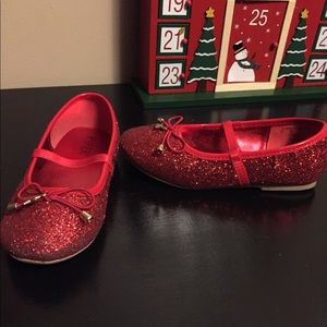 Red glitter flats
